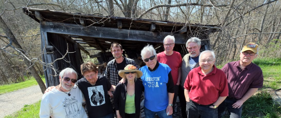 Here's the whole cast and crew of Realbilly Jive on a break between sessions. (Credit: Dennis E. Powell)