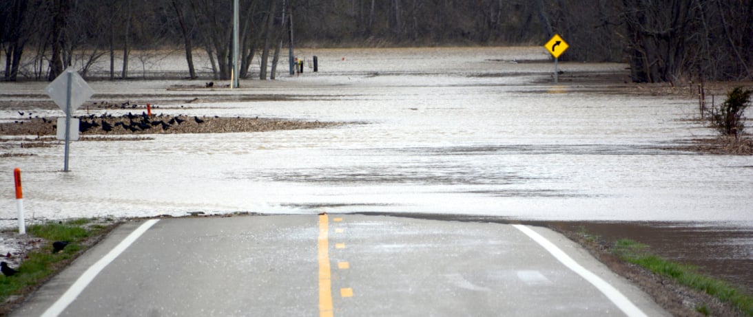 No hurricane here, but some of the effects are similar. This happens in southeastern Ohio a few times each year. (Credit: Dennis E. Powell)