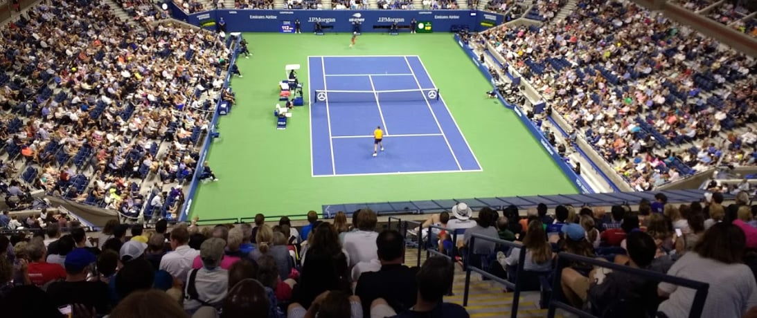 Arthur Ashe Stadium, home to the US Open, in 2018. (Credit: Whoisjohngalt/Wikimedia.)